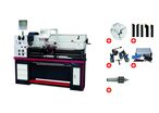 Tour à métaux hauteur des pointes 180 mm entre-pointes 1000 mm alésage 52 mm 1,5 kW 400V avec accessoires essentiels Optiturn TH3610D PACK
