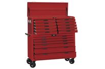 Servante d&amp;#039;atelier rouge 16 tiroirs et coffre supérieur Teng Tools TCW816LNSTACK