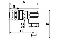 Fiche 90° pour flexible | PREVOST