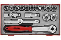 Jeu de douilles TT1 tray 1/2 10-24mm 18 pièces 12 pans Teng Tools TT1218