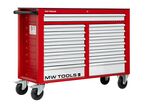 Servante d'atelier 15 tiroirs rouge et grise XXL 1415 mm robuste en acier soudé verrouillable roues ø125 mm MW Tools GW115