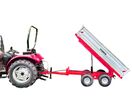 Remorque double essieu 2500 kg pour Micro-Tracteur - Benne galvanisée basculante hydraulique - 2400 x 1250 x 400 mm - Attelage anneau ø50 mm Torros AHRT2506H