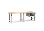 Établi plateau bois L.2500 mm avec bloc 3 tiroirs NOVALP