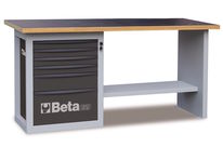 Etabli fixe avec servante - 6 tiroirs BETA C59A - grise