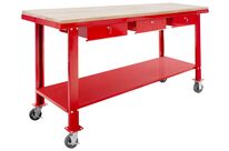 Établi 200 cm avec roues plateau MDF 3 tiroirs MW Tools DER2000WR