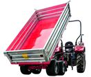 Remorque double essieu 2500 kg pour Micro-Tracteur - Benne galvanisée basculante hydraulique - 2400 x 1250 x 400 mm - Attelage anneau ø50 mm Torros AHRT2506H