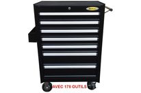 Servante d’atelier 7 tiroirs équipée de 178 outils