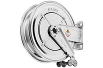 Enrouleur d&#039;eau chaude sans tuyau Ø 3/8 400 bars Inox 304 avec enroulement automatique et support mural pivotant Raasm RA.8534.350