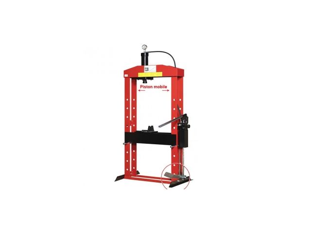 Presse hydraulique sur bâti 20 tonnes piston mobile et pédale d&#039;approche