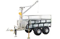 Remorque double essieux 4 roues 1400kg benne galvanisée basculante + grue 2000x1070x580 mm Torros AHR1400GK