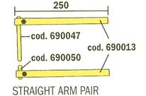 Jeu de bras droits, longueur 250mm + jeu d&#039;électrodes droites Telwin 803152