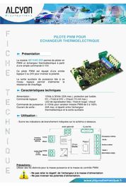 Catalogue Pilote PWM pour échangeurs thermoélectriques