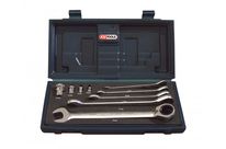 Coffret de 5 clés mixtes XXL à cliquet réversible + 4 adaptateurs à embouts