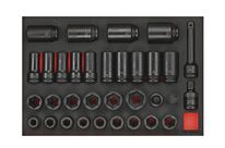 Jeu de douilles à choc Foam4x4 tray 3/4 19- 50mm 33 pièces Teng Tools TTEISK33