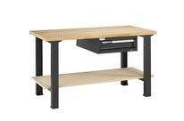 Établi bois et métal Alpa 40 avec étagère et tiroir - L.1500