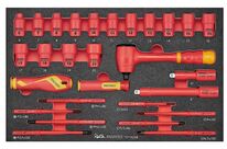 Set de tournevis dynamométriques isolés Foam3 tray Plat- Smal- PH- PZ 28 pièces Teng Tools TEFXV28