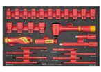 Set de tournevis dynamométriques isolés Foam3 tray Plat- Smal- PH- PZ 28 pièces Teng Tools TEFXV28