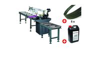 Scie à ruban pour métaux 0-60° capacité 225 mm 1,5 kW 230V y compris 2 convoyeurs 3M 5 lames de scie 1 bidon de 5L Optisaw S275NV PACK 3