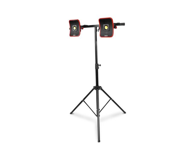 2x Lampe de chantier FLOW LED 50 W + 2x Batterie 6h + Trépied télescopique 1800mm MW Tools WFL2X50LIS
