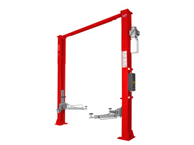 Pont élévateur hydraulique à 2 colonnes 4 t 3x400V avec déverrouillage électrique et connexion supérieure MW Tools HB240CF