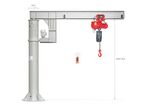 Grue pivotante électrique 2T flèche 3m avec palan et chariot MW Tools KZK200MSET
