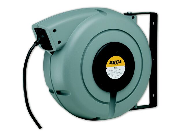 Enrouleur de câble 20 m 3G 2,5 mm² 230V Polypropylène avec enrouleur automatique et support mural pivotant Zeca 7325