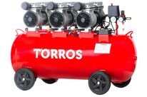 Compresseur silencieux sans huile cuve 100 L 2,2 kW / 3 Ch 480 L/min 10 bar 63 dB(A) 230V Torros TC1004810MS
