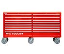 Servante d'atelier double 16 tiroirs type MEGA 2150 mm de large avec 6 grandes roues ø200 mm MW Tools GWB616