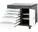 Etabli mobile avec plateau en fonte 900x600x800 mm avec 1 porte et 5 tirroirs MW-Tech SF-WBD2