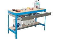 Etabli Atelier  bleu 2 niveaux agglo 600kg en kit