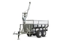 Remorque 1000 kg avec benne galvanisée et grue Torros AHR1000GK