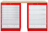 Établi modulaire Rubberwood avec 2 armoires à tiroirs 5T &amp; 8T 1500 mm MW Tools MOD15L58R