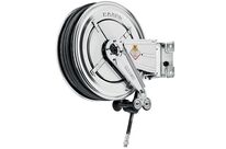 Enrouleur d&amp;#039;eau chaude 12 m Ø 3/8 200 bars Inox 304 avec enroulement automatique et support mural pivotant Raasm RA.8422.301