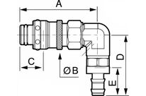 Fiche 90° pour flexible auto-serreur | PREVOST