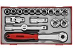 Jeu de douilles TT1 tray 1/2 10-24mm 18 pièces 6 pans Teng Tools TT12186