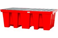 Bac de rétention en PE 2340x1300x750mm - avec grille - cap. 2200L MW Tools OPB2IBC