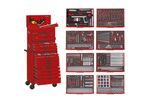 Servante d'atelier complète rouge 19 tiroirs set en mousse 399 outils Teng Tools TCEMM399RED