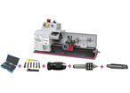 Tour à métaux d'établi hauteur des pointes 75 mm entre-pointes 265 mm alésage 11 mm 0,45 kW 230V avec accessoires Optiturn TU1503V PACK