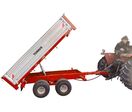 Remorque double essieu 2500 kg pour Micro-Tracteur - Benne galvanisée basculante hydraulique - 2400 x 1250 x 400 mm - Attelage anneau ø50 mm Torros AHRT2506H