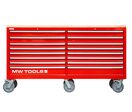 Servante d&#039;atelier double 16 tiroirs type MEGA 2065 mm de large avec 6 grandes roues ø200 mm MW Tools GWB516