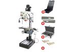 Pack Perceuse-fraiseuse à colonne perçage jusqu'à ø 32 mm CM4/M16 1,5 kW 400 V table croisée + pompe et accessoires de base Torros PF40CP PACK