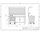 Établi d'atelier industriel 2000 mm PRACO W T51 - Plateau en hêtre massif - Éclairage LED - Tiroirs et armoire MW Tools PRAW2000T51