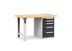 Établi plateau bois L.1500 mm avec bloc 5 tiroirs NOVALP