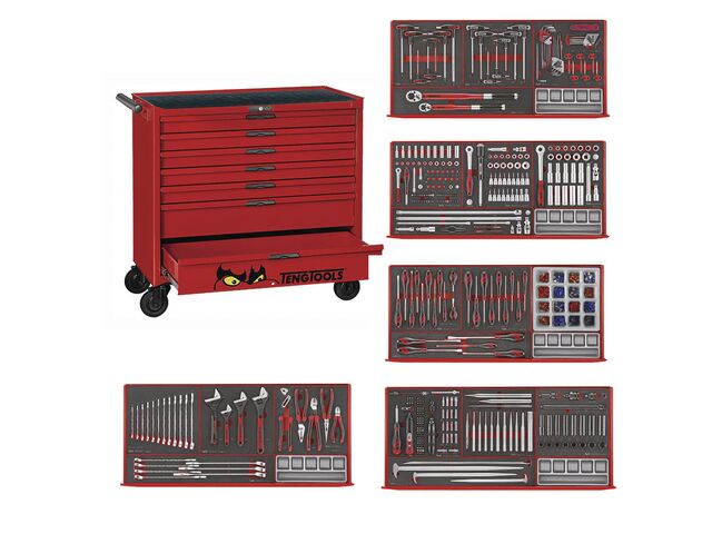 Servante rouge foam midi master set 7 tiroirs Teng Tools TCEMM411N2