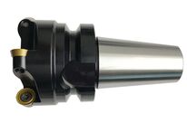 Fraise à copier et à surfacer diamètre 63 mm avec mandrin porte-fraise intégré BT40 incluant 5 plaquettes de coupe RDET1003 Optimum KVF41