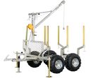 Remorque forestière double essieux 4 roues 1400kg 1800-2650x1300x1000mm avec grue de levage Torros AHR1400W