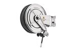 Enrouleur air et eau 20 m Ø G 1/2 (f) 20 bars Inox 304 avec enroulement automatique et support mural pivotant Raasm RA.8522.101