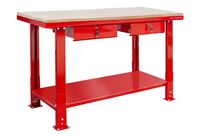 Établi 150 cm avec pieds réglables plateau MDF 2 tiroirs MW Tools DER1500PW
