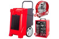Pack déshumidificateur PRO 90L/Jour BDP90 + Ventilateur brasseur d&amp;#039;air ø600mm MV600L + Chauffage électrique 3 kW WEL03 MW Tools BDP90SETAH