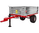 Remorque simple essieu 1000 kg pour Micro-Tracteur - Benne galvanisée basculante hydraulique - 1600 x 1100 x 400 mm - Attelage anneau ø50 mm Torros AHRT100H